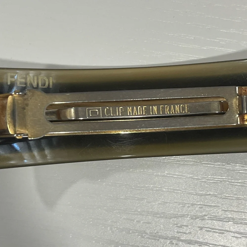 Fendi Black and Gold Logo Hair Accessory - Picture 4 of 5